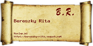 Bereszky Rita névjegykártya