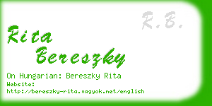 rita bereszky business card